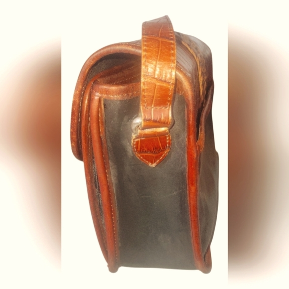 Brighton Vintage Gillian Collection Brown/ Black Leather Organizer Crossbody Bag - Picture 5 of 10